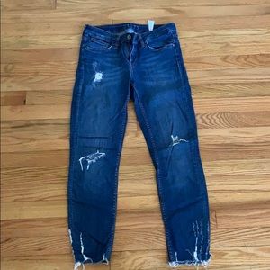 Zara z1975 distressed skinny jeans